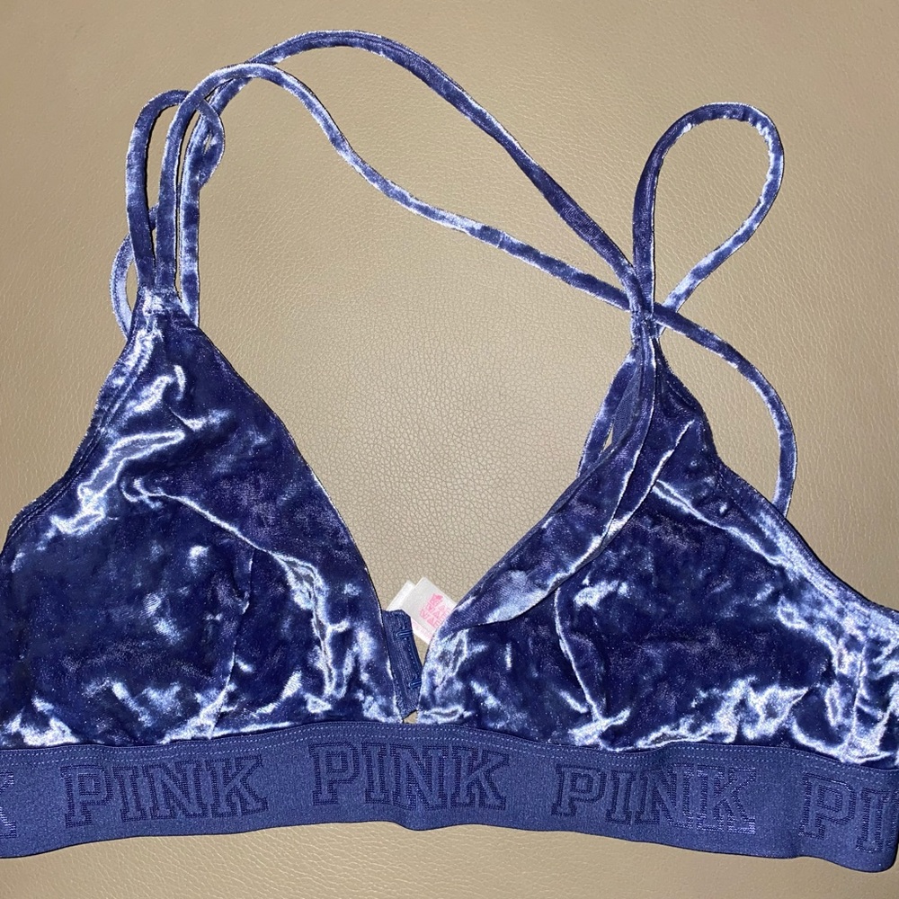 Pink velvet bralette